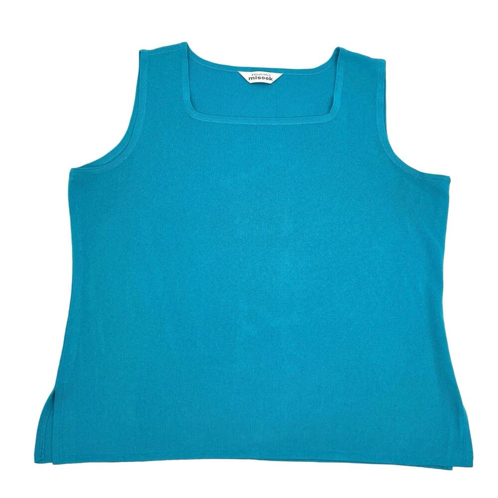 Misook women’s Santana Knit turquoise tank top